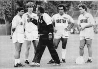 Lorenzo con Bruno Giordano, Michael Laudrup, Joao Batista e Vincenzo D'Amico