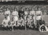 11 ottobre 1964 - Milan-Lazio 2-1 - La formazione laziale: Petris, Gasperi, Cei, Governato, Dotti, Pagni; Christensen, Renna, Petris, Zanetti, Vitali, Chiesa (mass.)