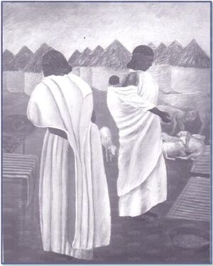 Ezio Sclavi - Donne africane in un villaggio.jpg