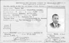 Un permesso di soggiorno in Brasile del 1960