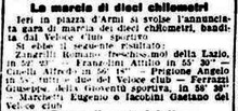 Il Messaggero del 12/07/1904 riporta la notizia di una vittoria di Zangrilli "freschissimo" della Lazio