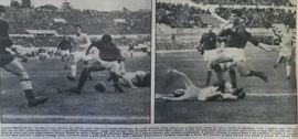 A destra Chiarugi, evitato Castelletti, fallisce di poco un gol. Osserva lo sviluppo dell'azione un preoccupato Maggioni. A sinistra Mari è falciato al limite dell'area viola. Pagni invoca il rigore, ma Angonese, molto attento, non lo concede