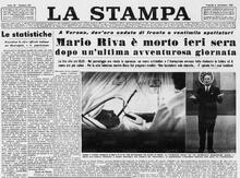 la notizia della sua morte sulla Stampa