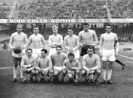 1956/57 - La formazione dell'incontro di campionato Genoa-Lazio 1-1 del 13 gennaio 1957