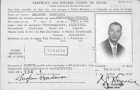 Il permesso di soggiorno in Brasile rilasciato a Montanari nel 1962