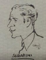 Serafini in una caricatura di Carlin del 1931