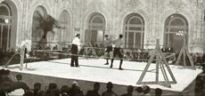Arturo Balestrieri arbitra il match Piacentini-Cervis dei Campionati Italiani Fai disputati a Sanremo nel gennaio 1915