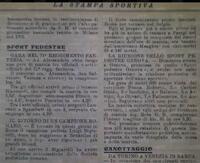 La notizia del ritorno a Roma di Bigiarelli dalla Stampa Sportiva del 5 aprile 1903