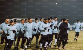 La fase di riscaldamento del pre-partita