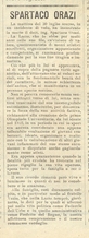 La notizia della sua scomparsa nel bollettino "Forza Lazio" del 7/8/1941