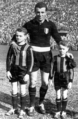 Il portiere Ghezzi con i fratelli Sandro e Ferruccio Mazzola