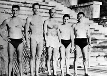 da sin. Ognio , Pedersoli, Banchelli , Pennechini , De Zucco Roma,agosto 1946