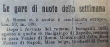 Nel 1911 Enrico Venier ancora è un valido nuotatore della Lazio