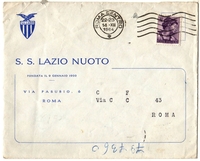 Una busta per lettera della S.S. Lazio Nuoto (Gent. conc. Sig. Giulio Fabri)