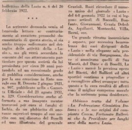 Da "Forza Lazio" del 1942