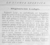 Il palmares di Bigiarelli dalla Stampa Sportiva del 1902