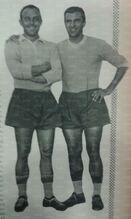 Giovannini, a sinistra, insieme a Parola nel 1954