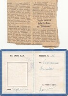 Tesserino e ritaglio di giornale (Gent. conc. famiglia Vespasiani)