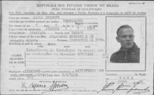 Il permesso di soggiorno in Brasile rilasciato a Sperone nel 1950