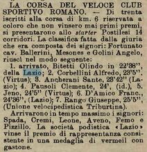 Da "La Stampa Sportiva" del 13/03/1904: Olindo Bitetti vince una gara podistica di 6 km