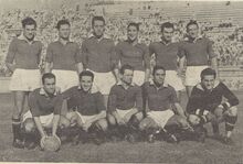 Una formazione della Lazio 1949-50 - Bicego è accosciato penultimo a destra