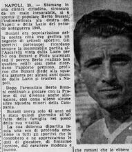 Il Corriere dello sport del 30 ottobre 1957 dà l'annuncio della morte di Busani