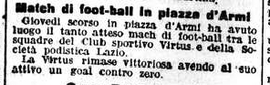 Il risultato della gara (da Il Messaggero del 19 giugno 1905)