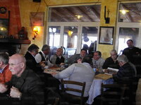 A sinistra Graziani e Mattei; al tavolo di destra Vitangeli, Volpi G., Anania, Concari, Donati, Rossi, Poli e Bontempi (di spalle)