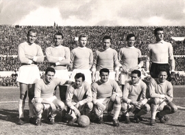 1956/57 - La formazione dell'incontro di campionato Lazio-Fiorentina 3-0 del 10 febbraio 1957