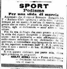 Il Messaggero del 7 dicembre 1901 riporta una notizia inerente Romano Zangrilli