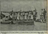 I vincitori della gara di velocità di 100 metri sul lago Trasimeno, luglio 1908. Bronner si classifica primo davanti al laziale Romeo Tofini