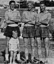 Il trio scandinavo Lofgren (con il figlio), Bredesen, Larsen appena tornati a Roma dal ritiro di Acquasparta