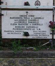 La tomba di Romano Zangrilli al Cimitero del Verano di Roma