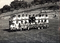 La rosa della squadra Primavera della SS Lazio del 1973/74, in ritiro a Poggio Bustone (RI), paese natio del cantautore Lucio Battisti. In piedi da sinistra, si riconoscono tra gli altri l'allenatore Paolo Carosi, Giovanni Rosati, Salvatore Amato, Alvaro Rezzonico e, vicino a lui, Stefano Di Chiara. Accosciati con i palloni, Lionello Manfredonia e Bruno Giordano. Foto di Rezzonico