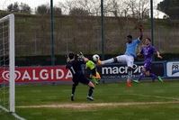 Una delle due reti siglate da Joseph Minala Foto Fraioli