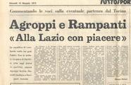 Ora tutti i calciatori ambiscono alla Lazio (Tuttosport 16/5/74)