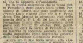 L'Audacissima di 100 km del 20 ottobre 1902 - Dal discorso di commiato di Ballerini alla Lazio