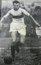 Renzo Burini con la maglia del Milan nel 1950