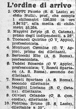 Fausto Coppi della S.S. Lazio vince la Coppa Candelotti del 29 giugno 1945