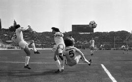 Batista in una fase di gioco sul punteggio di 1-0