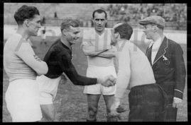 Bertagni, Fantoni I e Sclavi prima del fischi d'inizio (dall'archivio Luigi La Rocca)