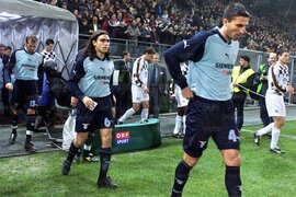 Pancaro, Sorin e Baggio all'ingresso in campo