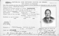 Un permesso di soggiorno in Brasile rilasciato a Gipo Viani nel 1961
