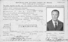 Un permesso di soggiorno in Brasile rilasciato a Giuseppe Bigogno nel 1961