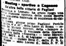 Dal "Messaggero" dell'11/10/1906 una vittoria di Pericle Pagliani a Legnano