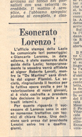 Dall'Unità del 30/5/71, la notizia dell'esonero