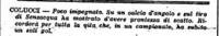 Il giudizio del Littoriale sul giovane portiere Colucci che difese la porta biancoceleste nel vittorioso campionato ragazzi del 1944