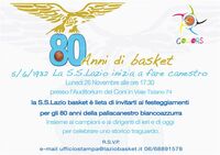 La locandina dei festeggiamenti per gli 80 anni di attività della Lazio Pallacanestro