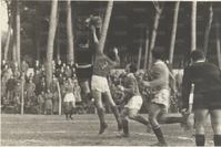 Una fase di gioco; Un'uscita di Pagliara, sullo sfondo il capitano Brunori, al centro Spurio e, con il numero 2, Malfetta