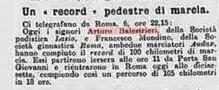 Nemmeno quattro mesi dopo la fondazione, è il 6 maggio 1900, Balestrieri già batte record di podismo